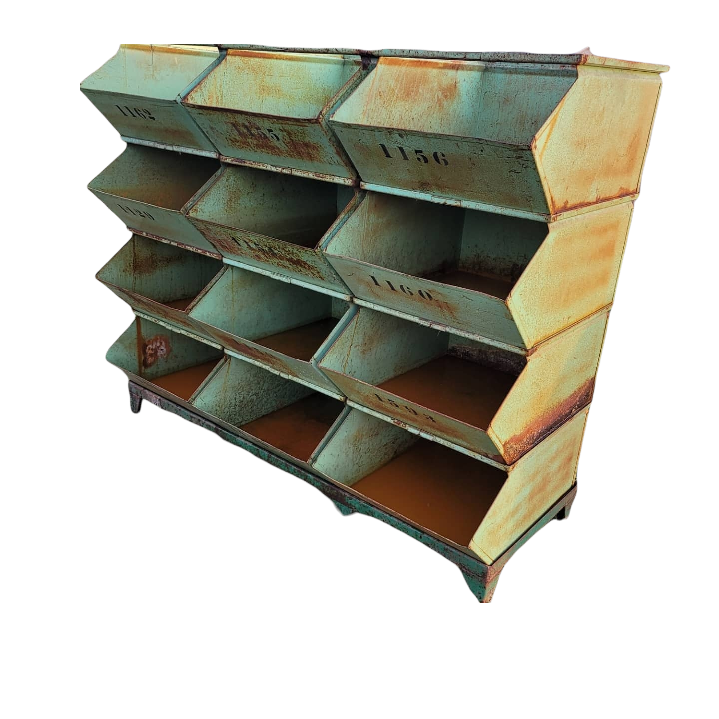 large industrial factory bins