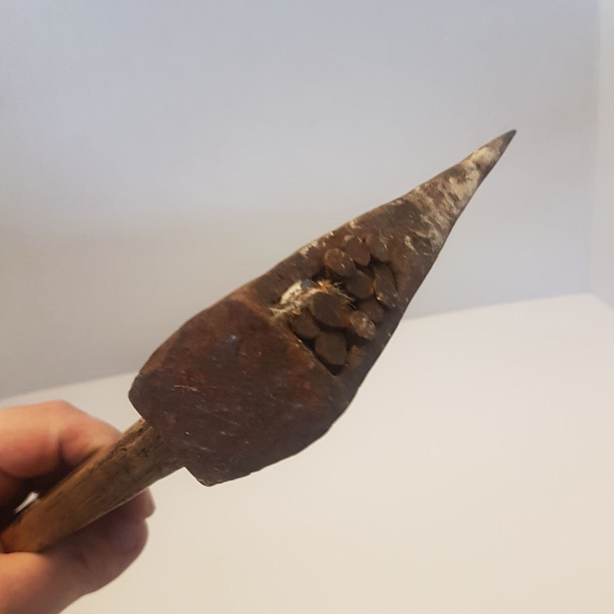 primitive medieval hand forged hatchet