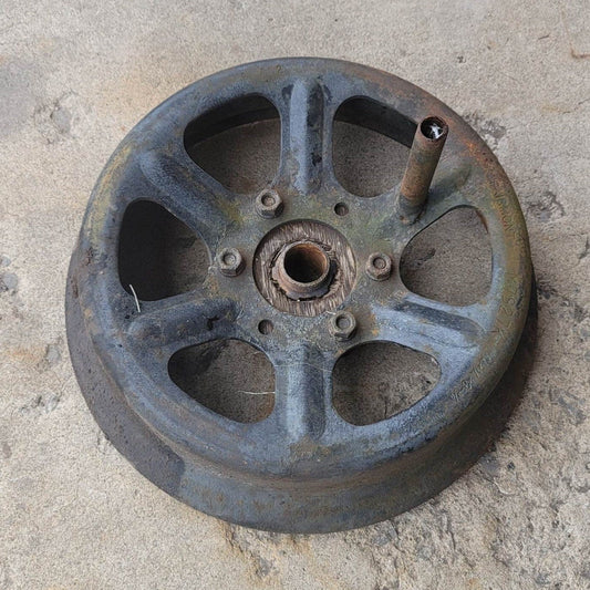 Huge Cast Iron Railway Baggage Cart Wheels - Hit And Miss Engine Cart Wheels Industrial Factory Cart