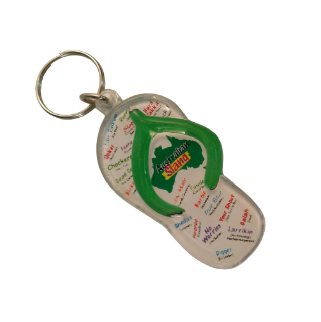 Vintage Australian Slang Flip flop Keychain Travel Momento