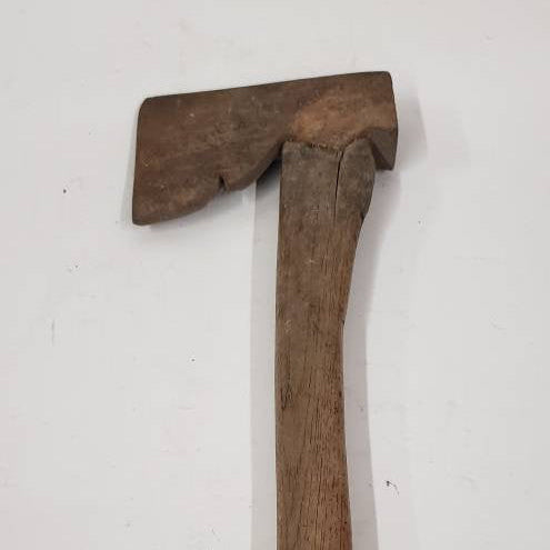 carpenters hatchet steel head angled wooden handle