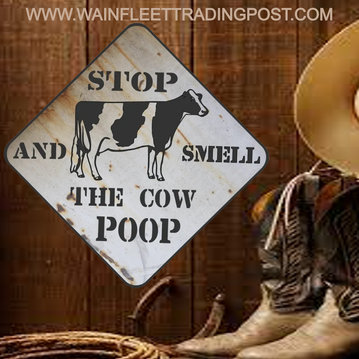 farmhouse sign stop and smell the cow poop sign