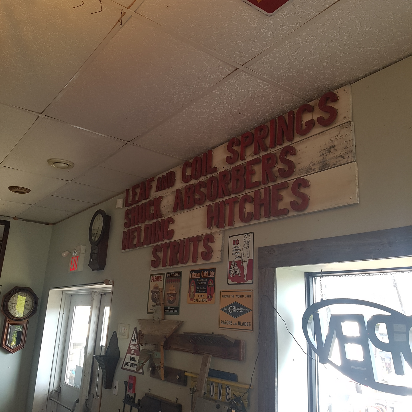 antique wooden automotive service station sign