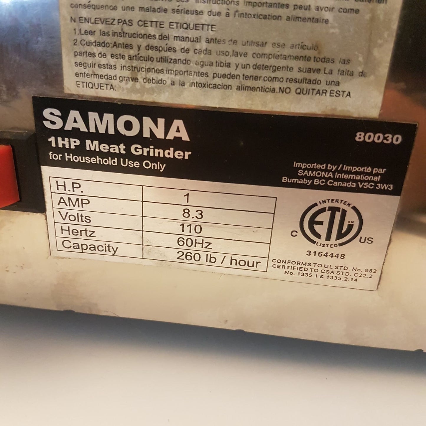 large professional meat grinder sausage maker
