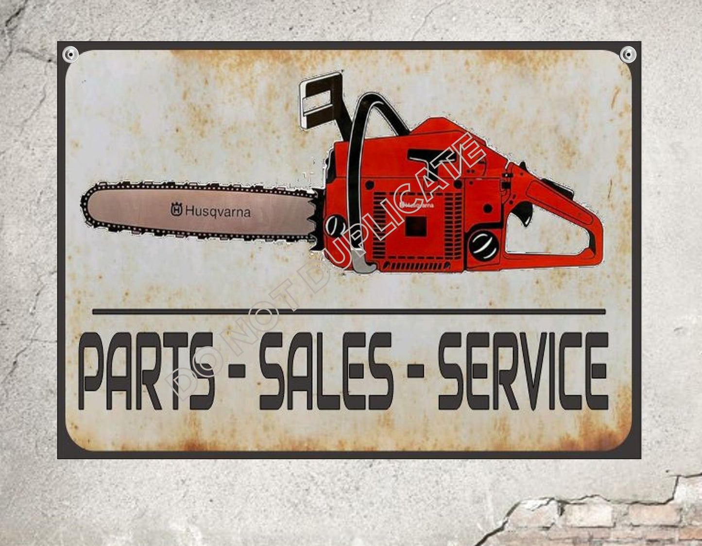 husqvarna chainsaw sign vintage reproduction garage art