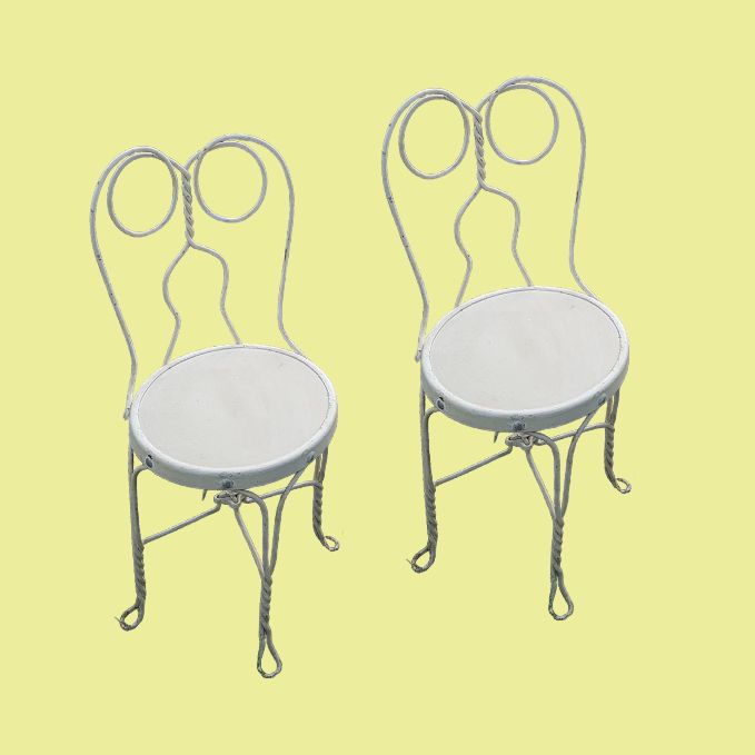 Antique Wrought Iron Ice Cream Parlor Chairs - Wainfleet Trading Post