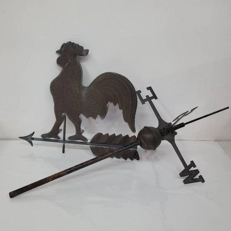 Antique Copper Rooster Weathervane Farmhouse Decor