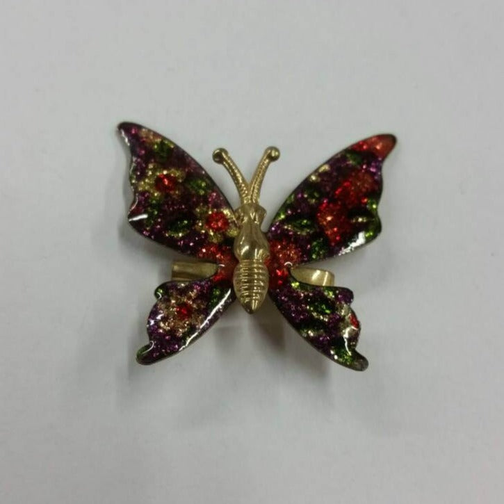 enameled butterfly brooch