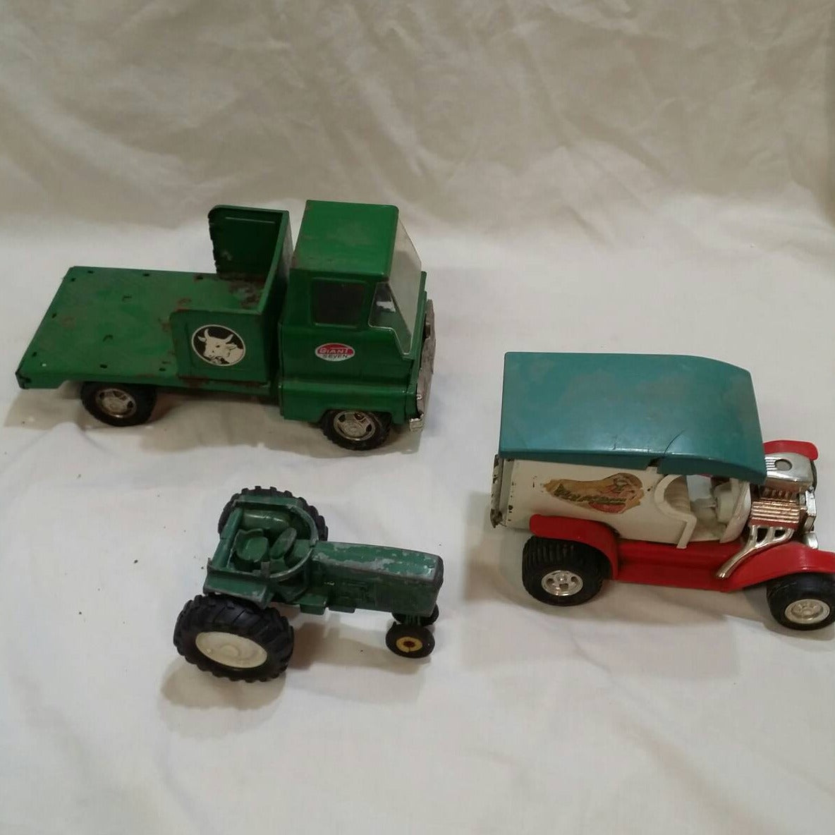 lot of 3 tin toy cars