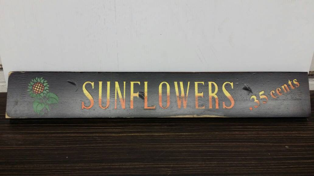 wooden handmade sunflower