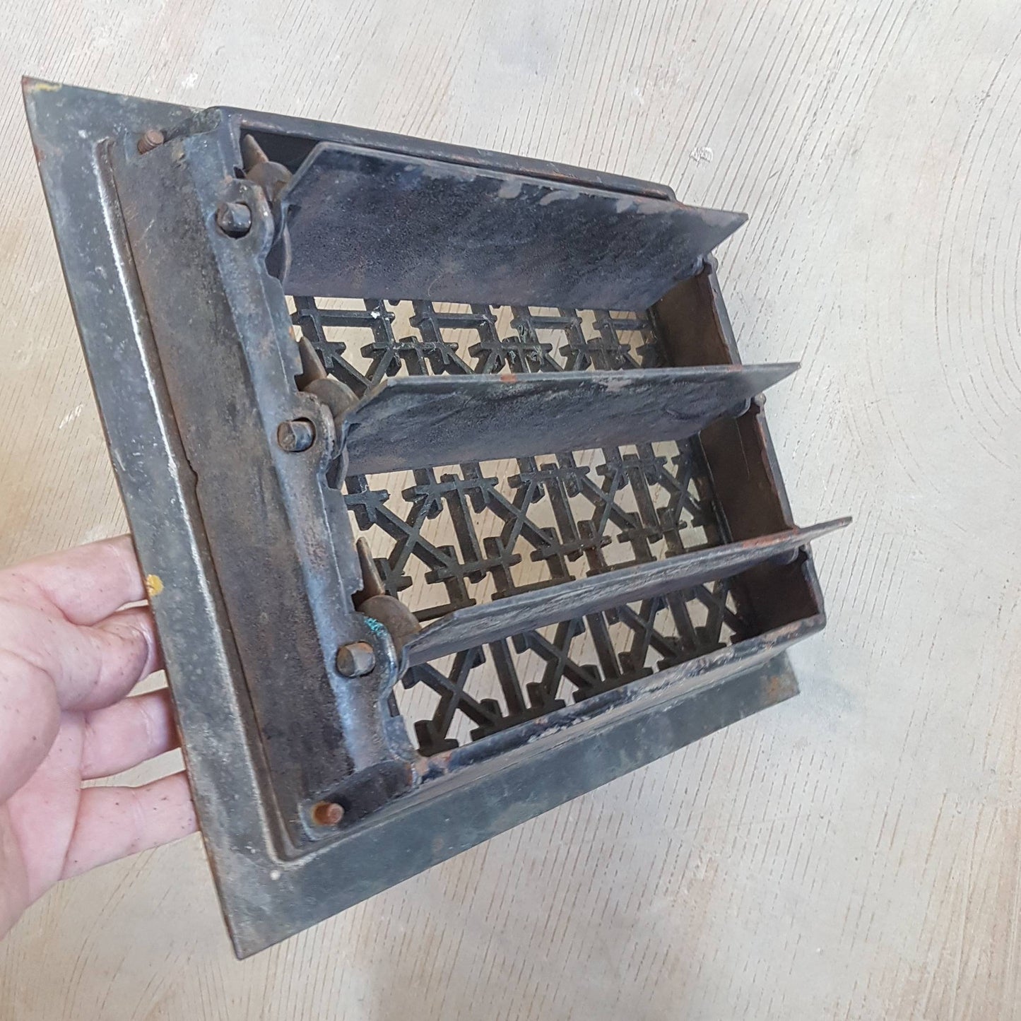 arts and crafts bronze floor grate register