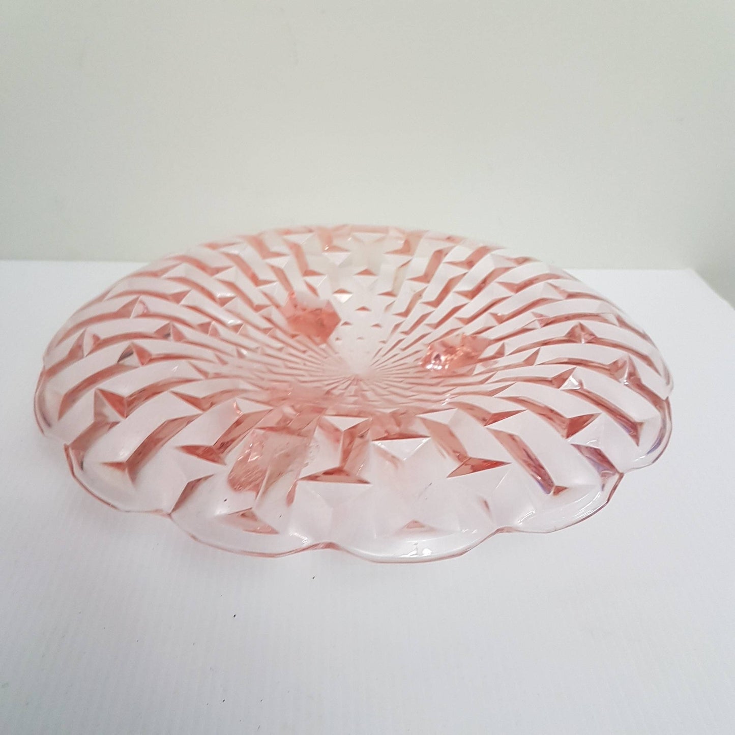 3 toes pink depression glass plate tray glass pink glass depression glass candy dish