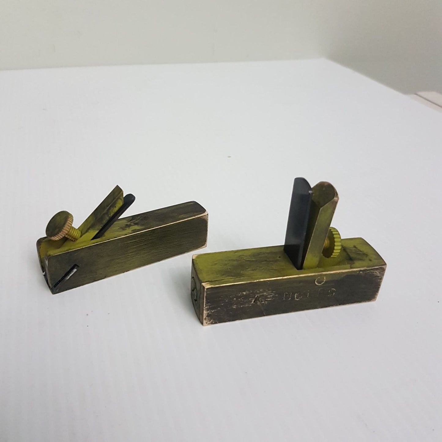 small brass woodworking planes set