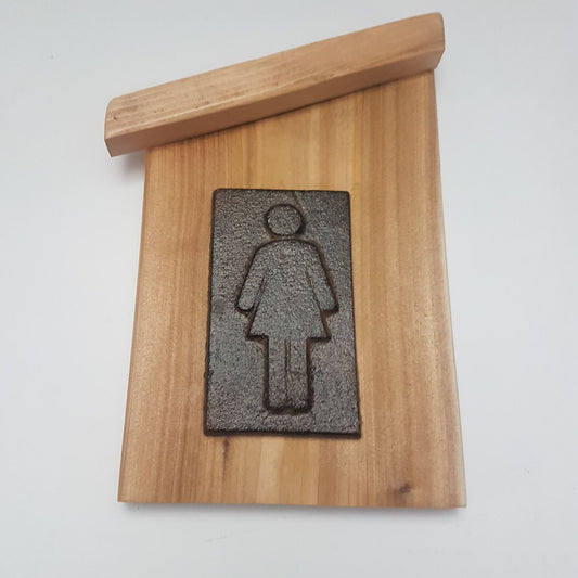bathroom signs mens womens cast iron cedar