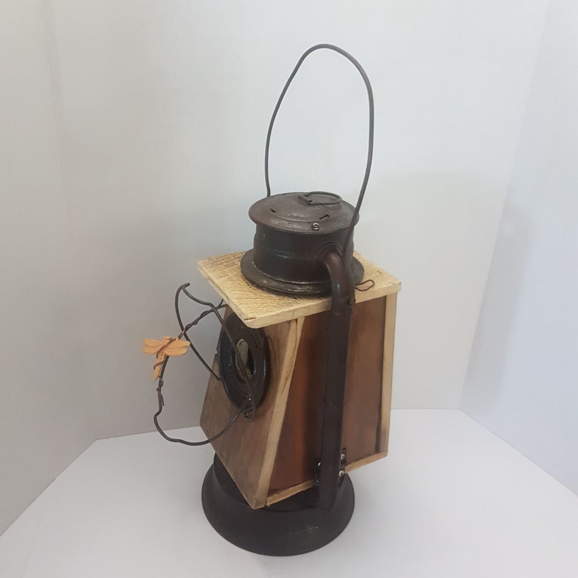 bird house lantern garden decor hand made