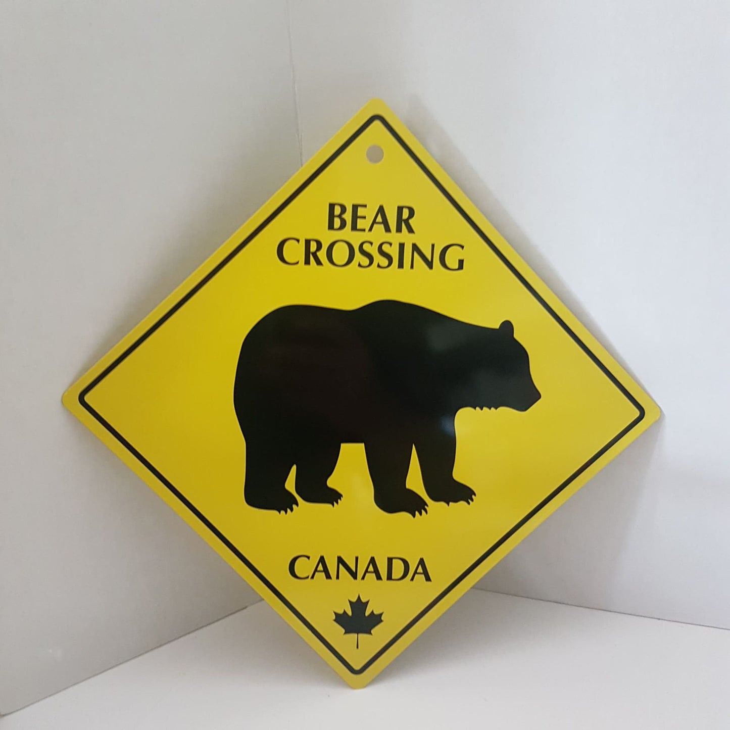 bear crossing sign tin metal hunt camp