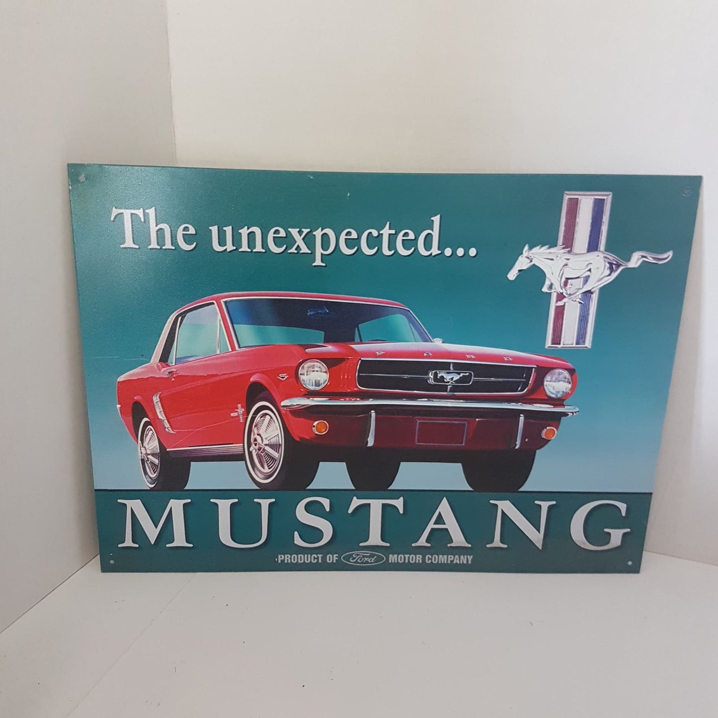 vintage tin car sign ford mustang