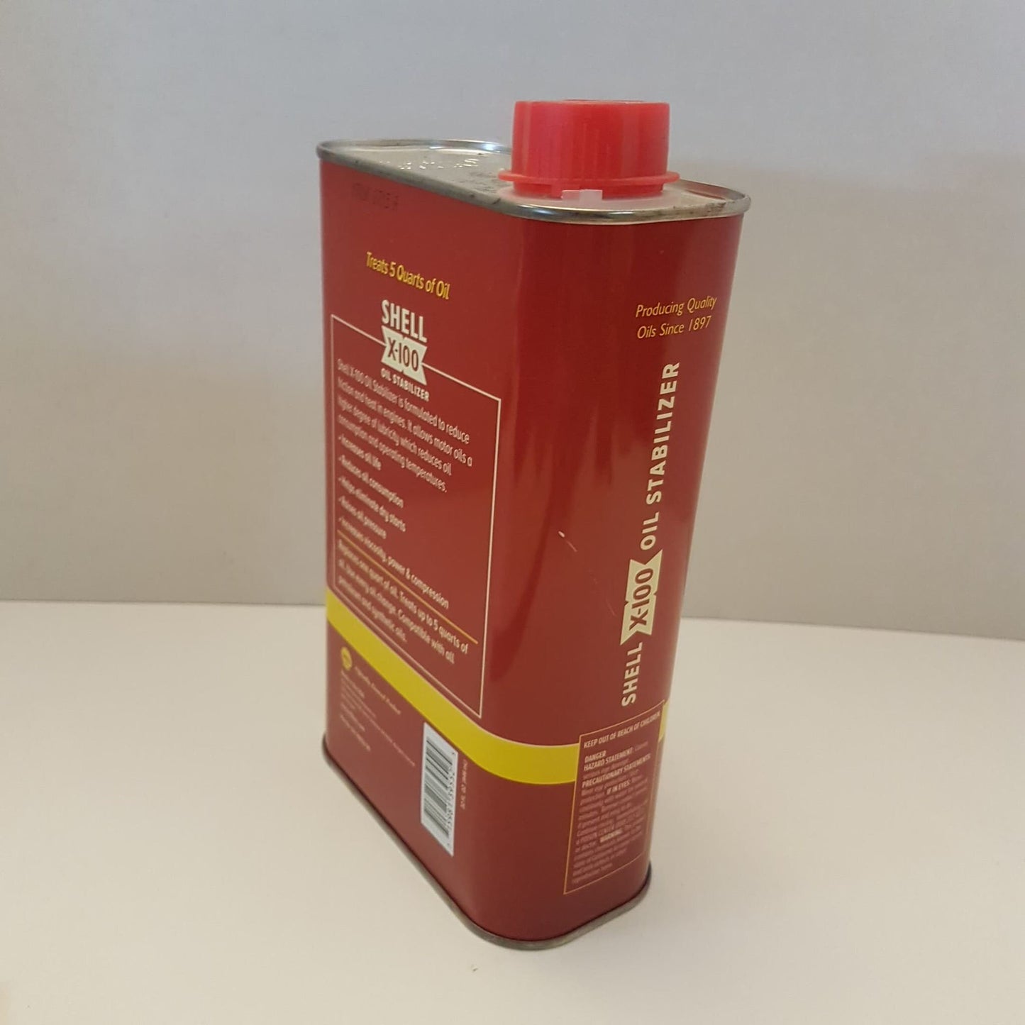 shell x-100 oil stabilizer advertising tin oil can