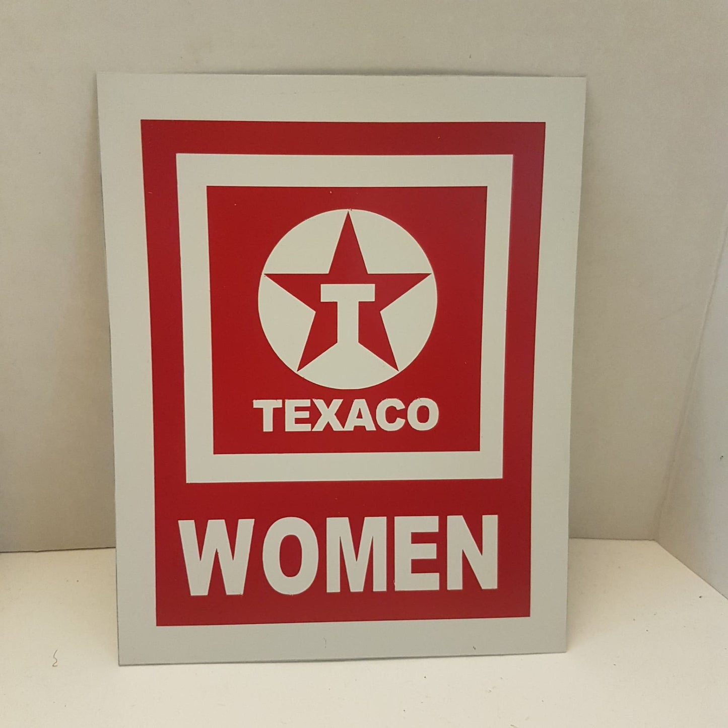texaco mens and womens metal bathroom restroom toilet sign