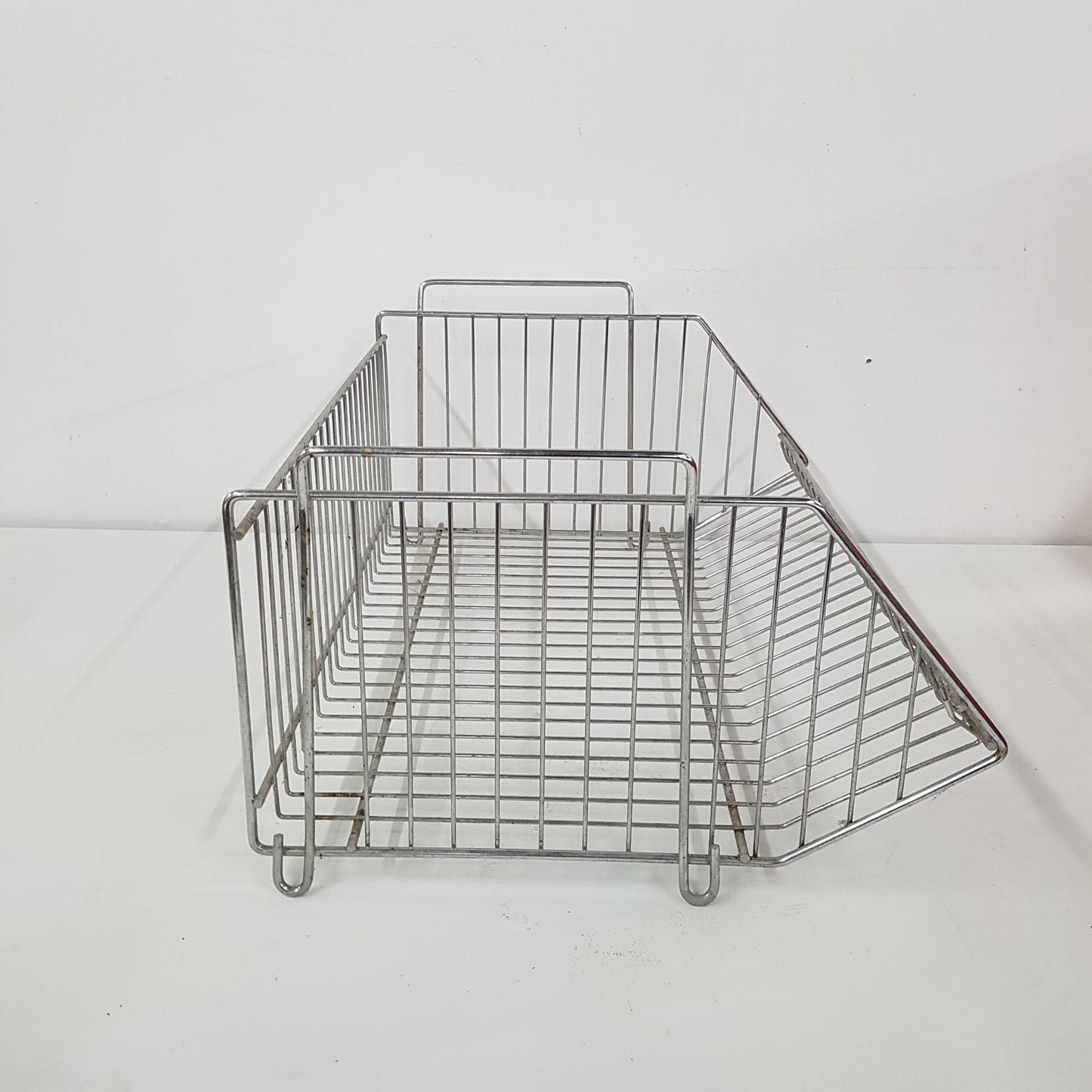 antique wire bin industrial metal basket