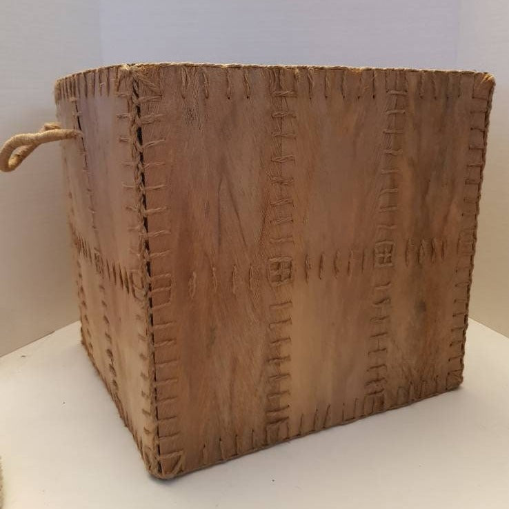 large square birch bark native style basket storage basket decor