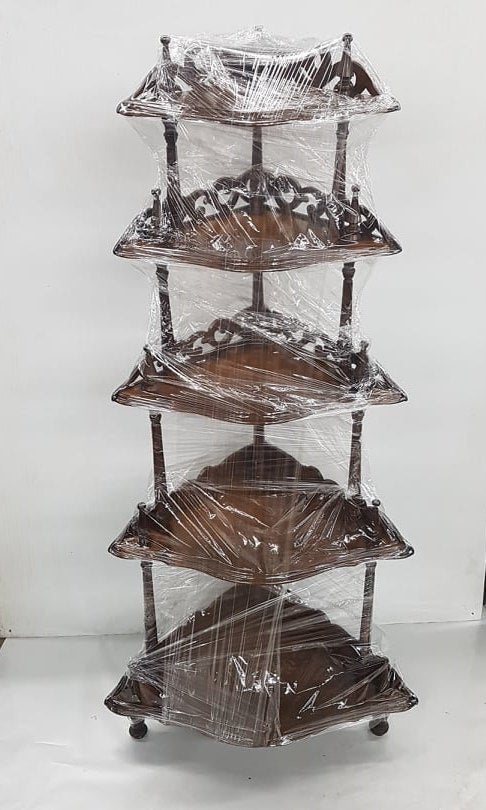 ornate victorian walnut corner curio whatnot shelf