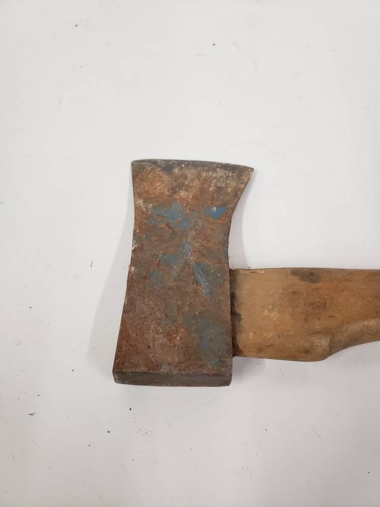 woodcutting axe steel head wooden handle