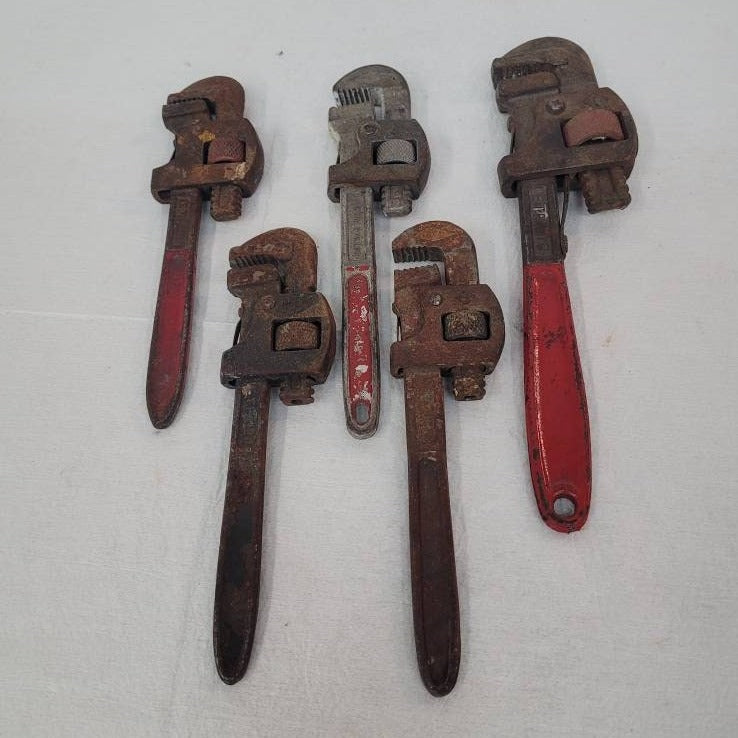 adjustable pipe wrenches small size set of five