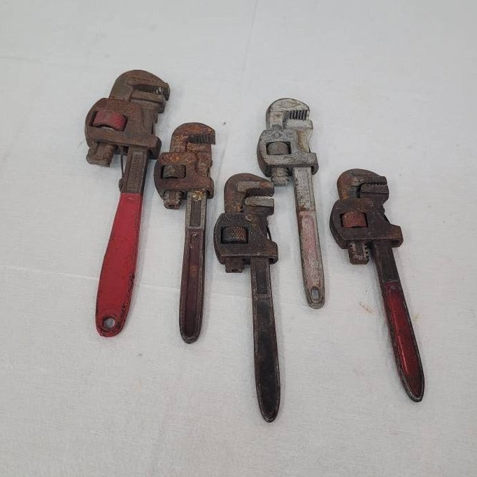 adjustable pipe wrenches small size set of five