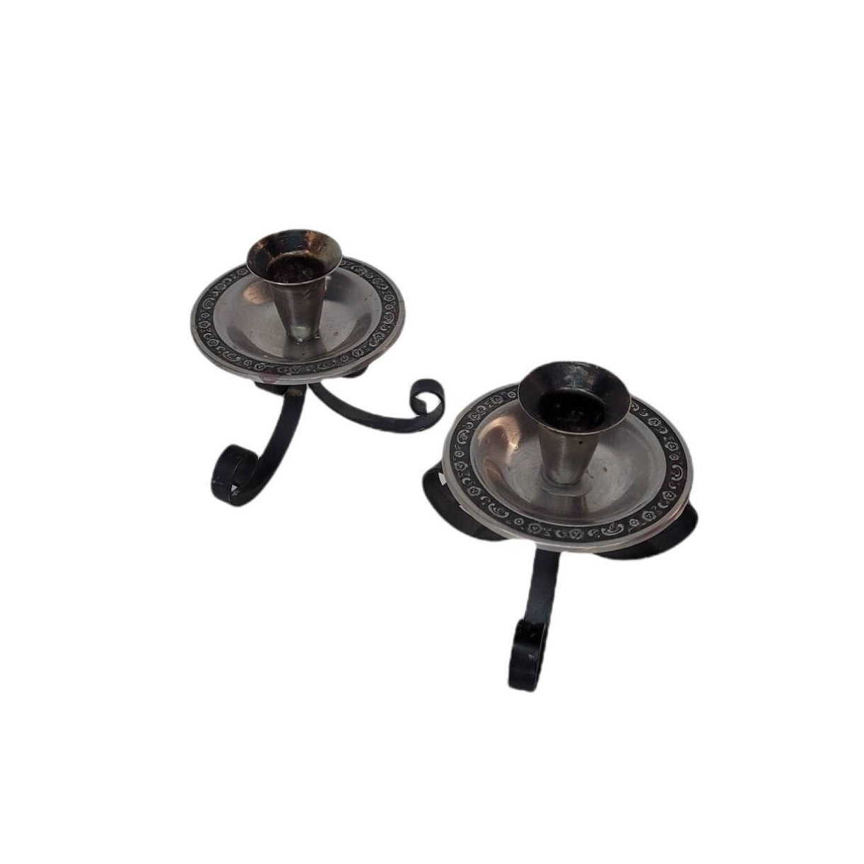 candle holders tabletop pair of two