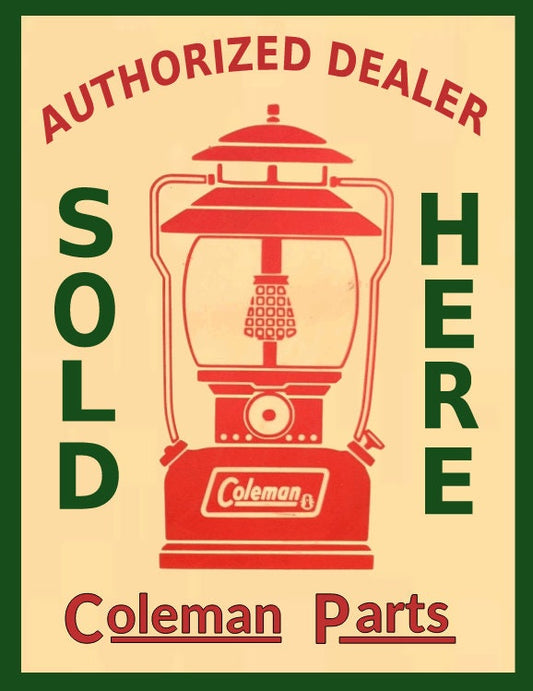coleman sign authorized dealer coleman parts sold here personalized