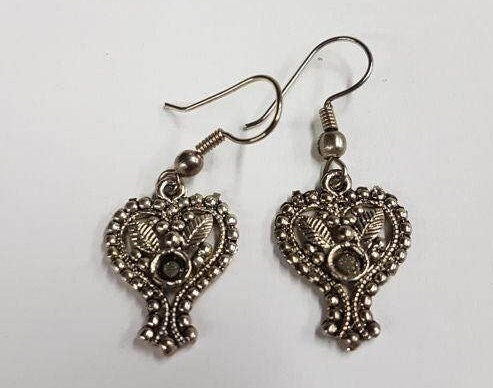 art deco silver earrings pierced ears