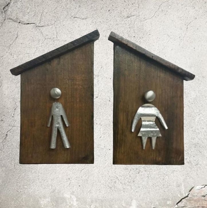 Bathroom Signs Rustic Mens And Womans Restrooms Signs
