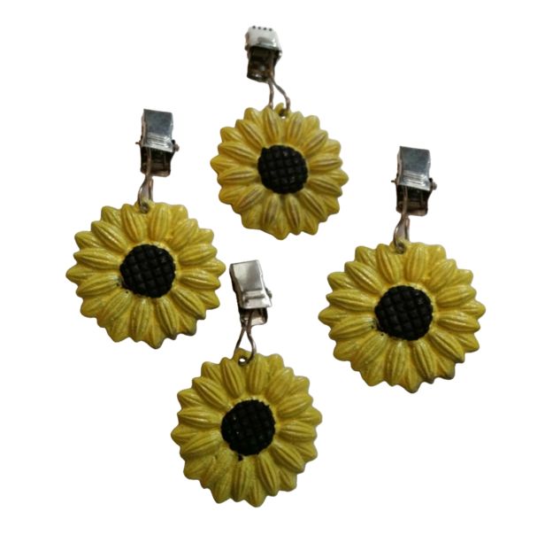 Sunflower Tablecloth Weights with Metal Clips for Outdoor Garden Party Picnic Table Covers