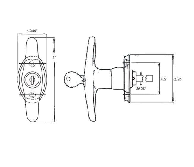 T Handle With 5/16" Shaft Locking or Non Locking