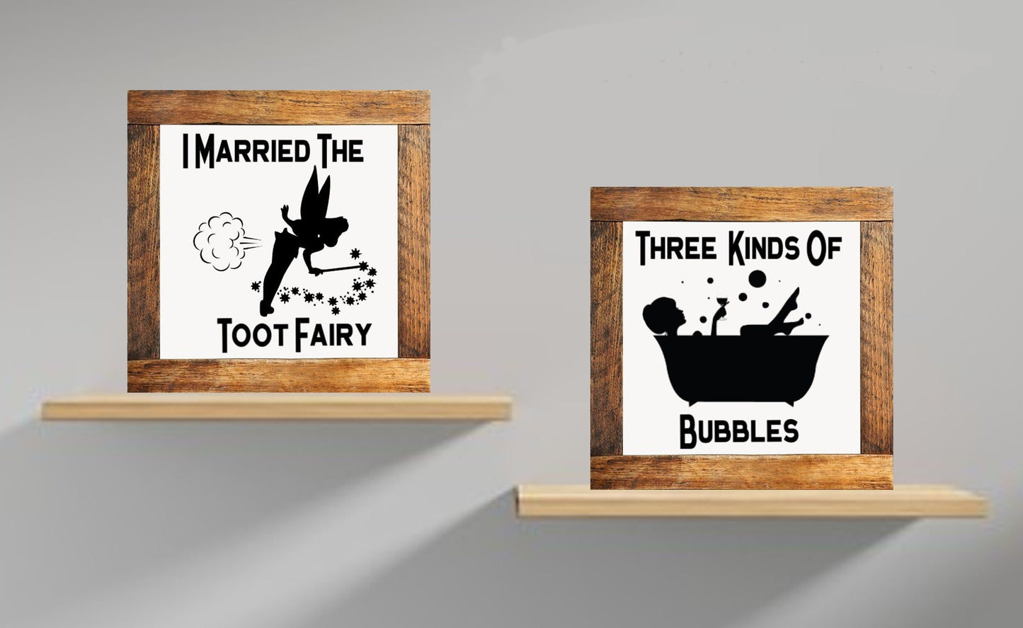 Mini Bathroom Signs Toot Fairy & Bubbles