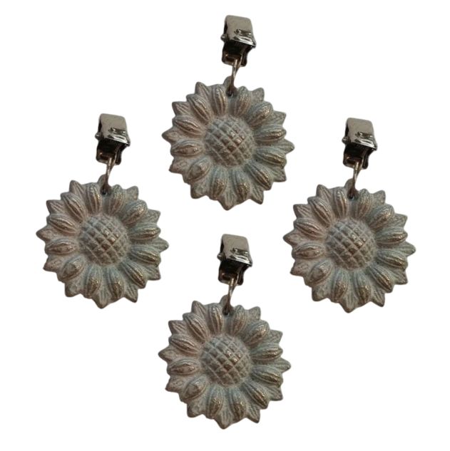 Sunflower Tablecloth Weights with Metal Clips for Outdoor Garden Party Picnic Table Covers