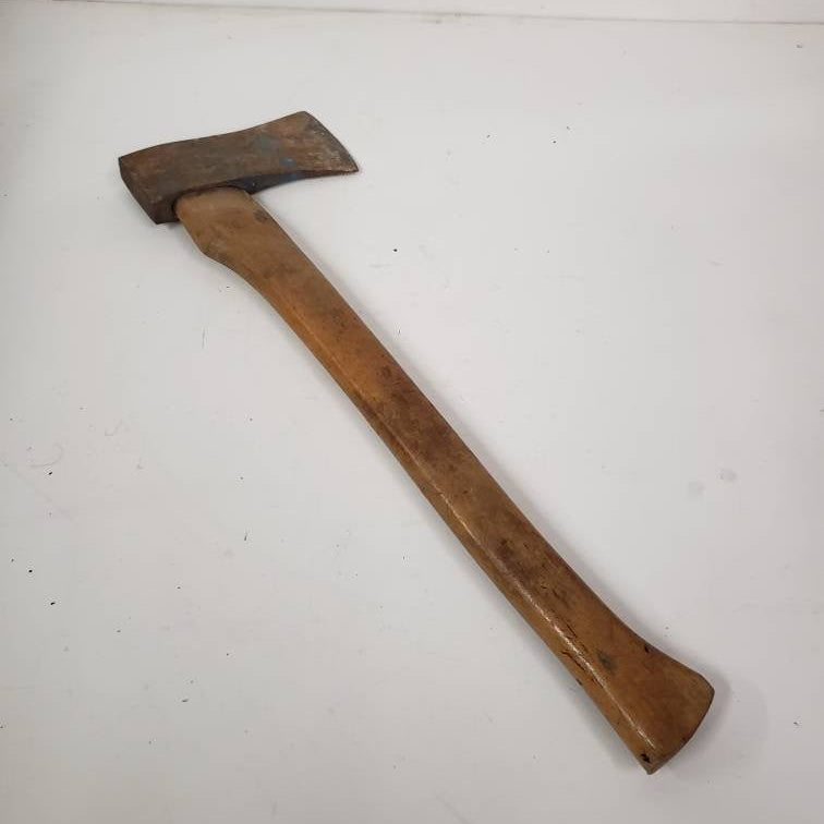 woodcutting axe steel head wooden handle