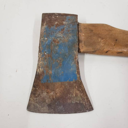 woodcutting axe steel head wooden handle
