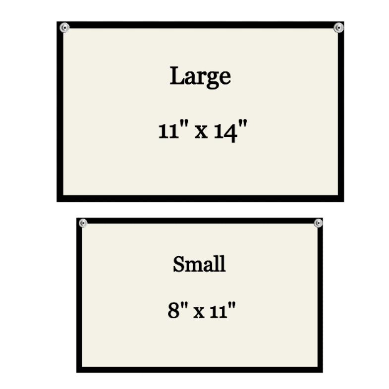 Large and small sign size chart 