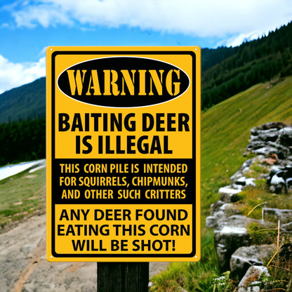 Warning Baiting Deer is Illegal Sign