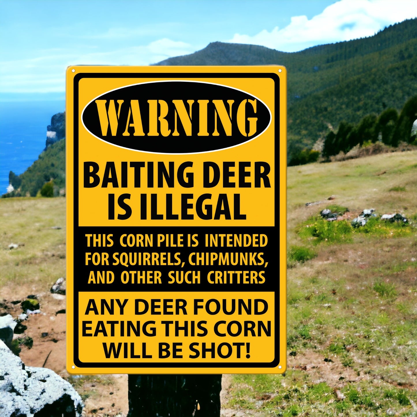 Warning Baiting Deer is Illegal Sign