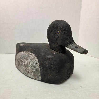 primitive Folk Art hand-carved wooden hunting duck decoy