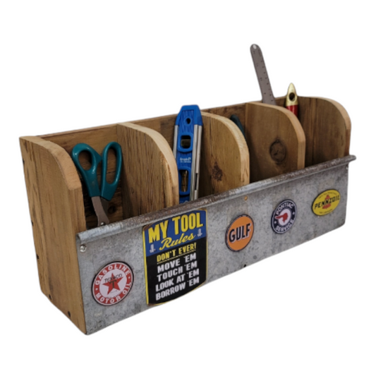 Storage Organizer Rustic Bench Top Tote