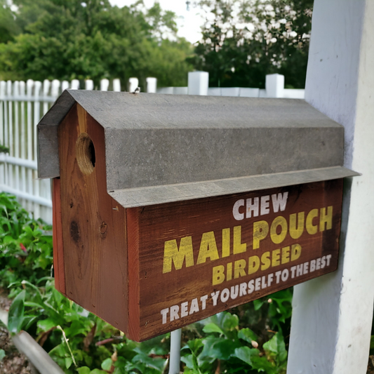 Bird House Barn Chew Mail Pouch Birdseed