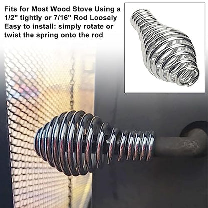 Wood stove spring handle 