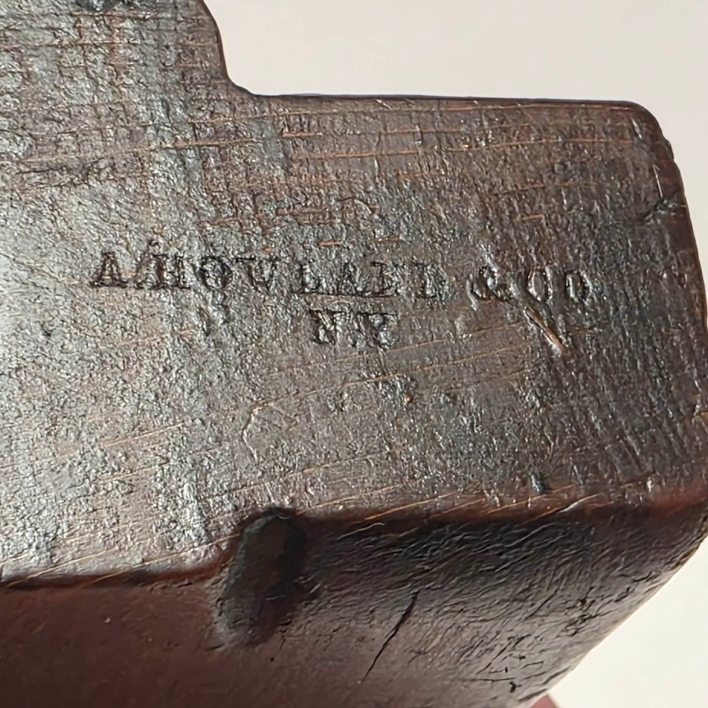 Antique A. Howland & Co. tongue molding plane with metal shoe.
