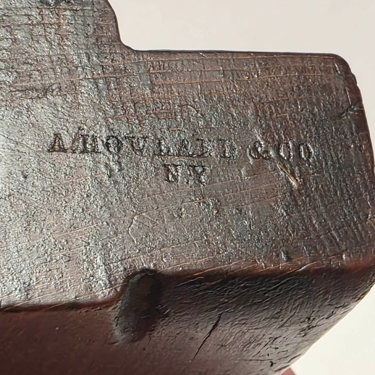 Antique A. Howland & Co. tongue molding plane with metal shoe.
