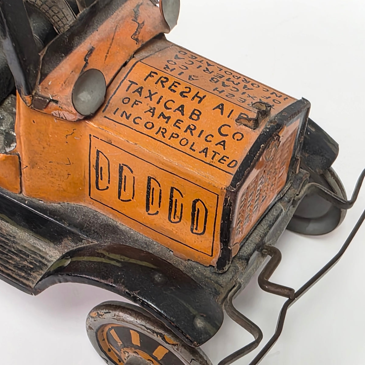 Antique Louis Marx Amos ’n’ Andy Fresh Air Taxi Cab tin lithographed wind-up jalopy toy
