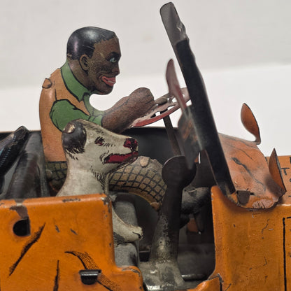 Antique Louis Marx Amos ’n’ Andy Fresh Air Taxi Cab tin lithographed wind-up jalopy toy
